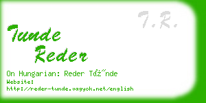 tunde reder business card